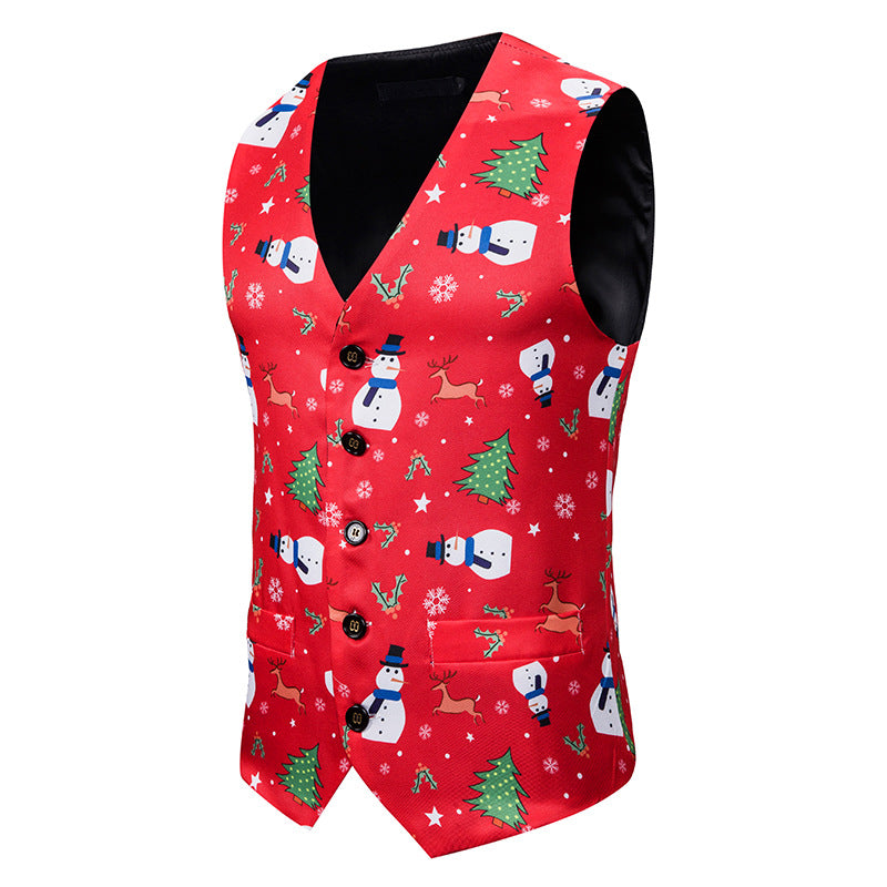 Men's Christmas Modified 3D Printed Vest Waistcoat
