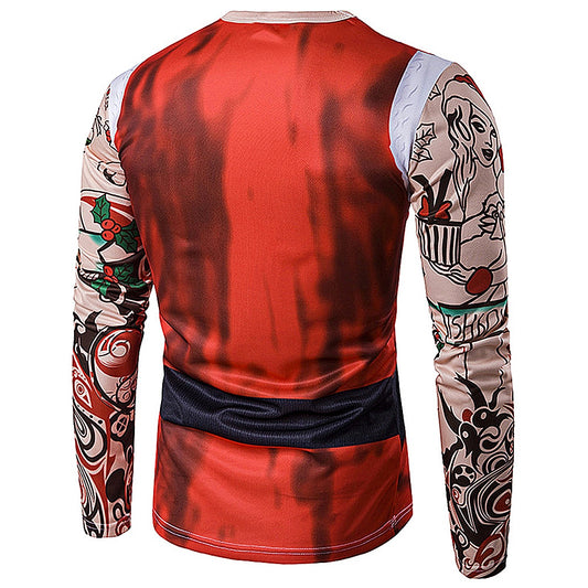 3D Tattoo Printed Christmas Costume for Father Man T-Shirt Autumn 3947