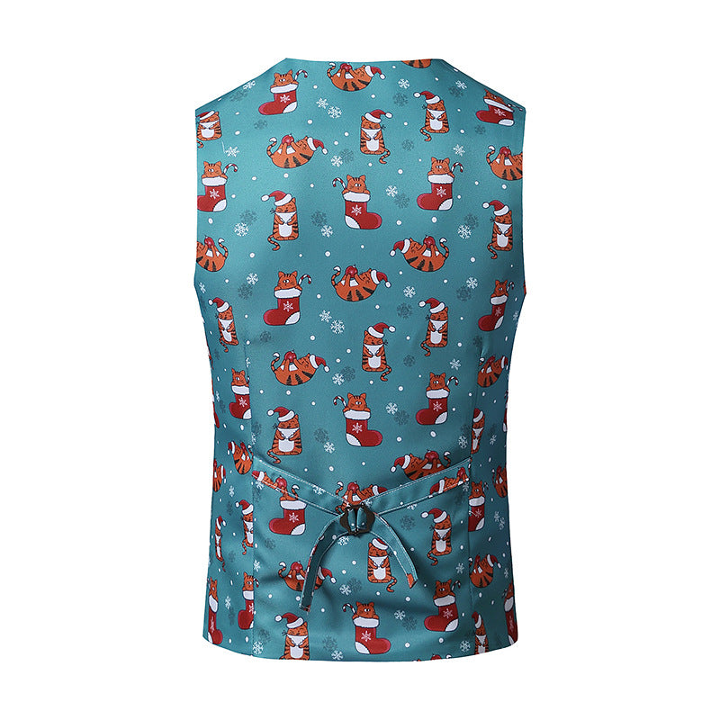 Men's Christmas 3D Printed Vest Waistcoat