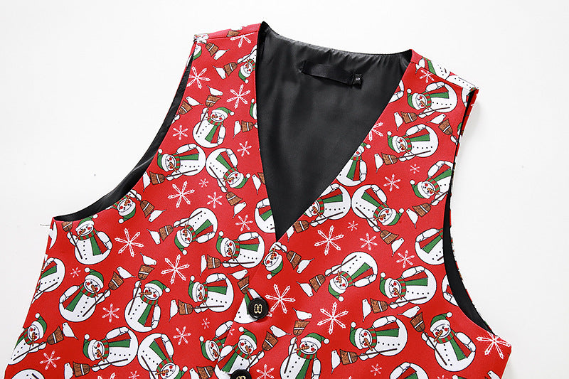 Men's Christmas 3D Santa Printed Vest Waistcoat