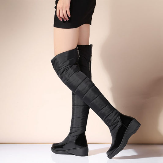 Down Over the Knee Boots Wedge Heels Shoes for Woman 5873