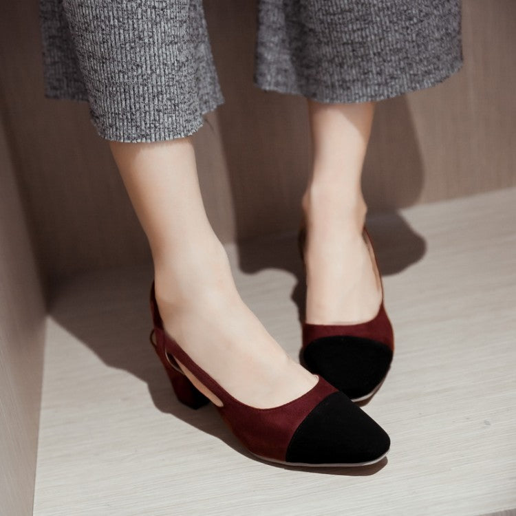 Women Velvet Slingbacks Flat Sandals Shoes 9714