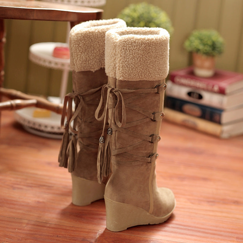 Tassel Wedge Snow Boots for Women 9952
