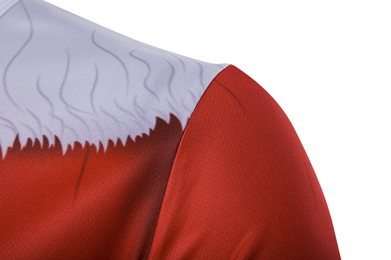Men's Round Neck 3D Santa Claus Costume Printed Long Sleeve T-Shirt