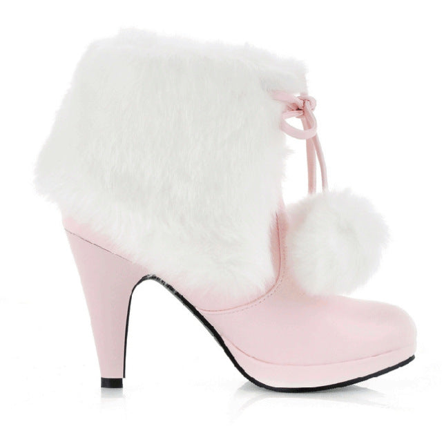 Ball Tassel Fur Short Snow Boots Plus Size Women Shoes 9318
