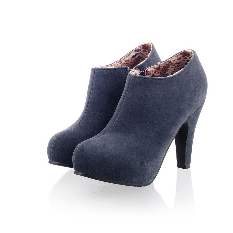 Women Shoes High-heel Thick-heel Size 32-45 Girls Platform Short Boots