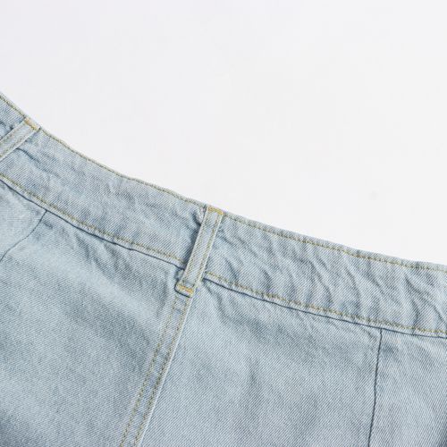 Retro Fashion Casual All-matched Washable High Waist Holiday Denim Short Women Jeans