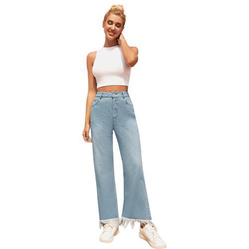 Retro Fashion All-matched Washable Denim High Waist Women Jeans