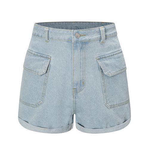Retro Fashion Casual All-matched Washable High Waist Holiday Denim Short Women Jeans