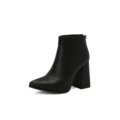 Women's Pointed Toe Block Heel Ankle Boots