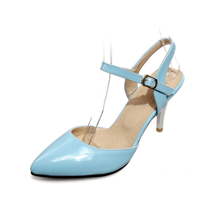 Women's Pointed Toe Ankle Strap Stiletto High Heel Sandals