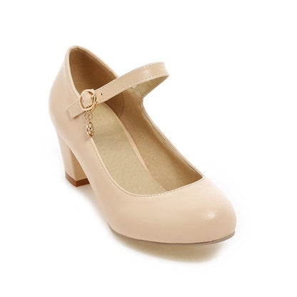 Women's Mary Jane Chunky Heel Pumps