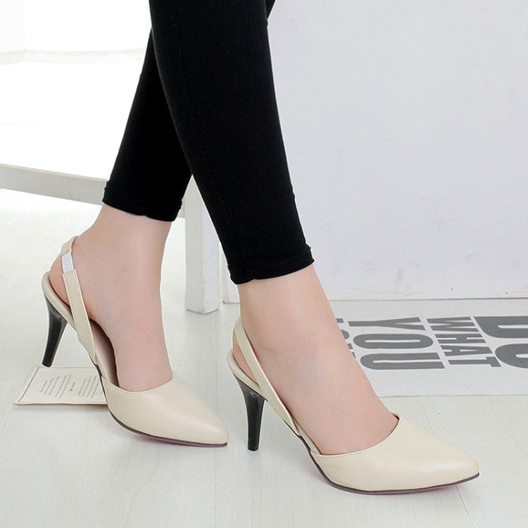 Women's Hollow Out Pointed Toe High Heel Stiletto Sandals