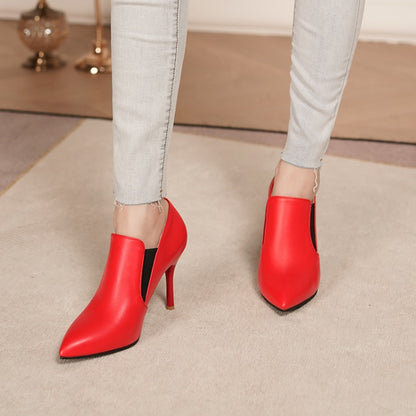 Women's Pointed Toe Stretch Stiletto Heel Ankle Boots