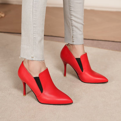 Women's Pointed Toe Stretch Stiletto Heel Ankle Boots