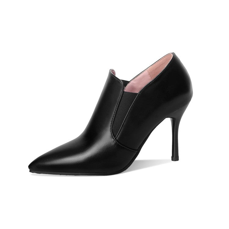 Women's Pointed Toe Stretch Stiletto Heel Ankle Boots