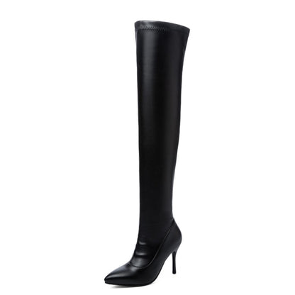 Women's Pointed Toe Side Zippers Stiletto Heel Over the Knee Boots