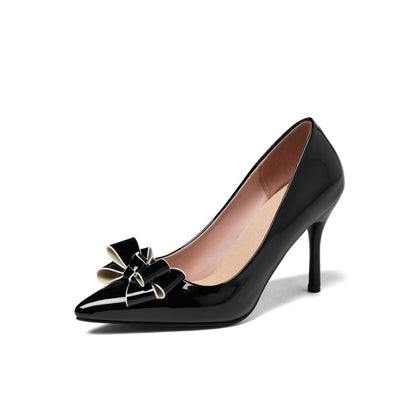 Women's Pointed Toe Bow Tie Stiletto Heel Pumps