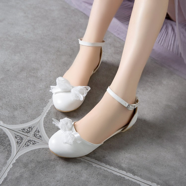 Women's Lace Knot Ankle Strap Flat Sandals