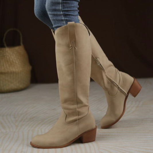 Women's Round Toe Cowboy Knight Boots