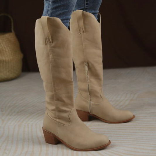 Women's Round Toe Cowboy Knight Boots