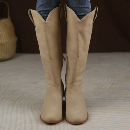 Women's Round Toe Cowboy Knight Boots