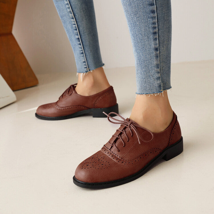 Round toe best sale oxfords womens