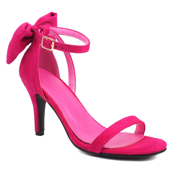 Women's Ankle Strap Bow Tie Stiletto Heel Sandals