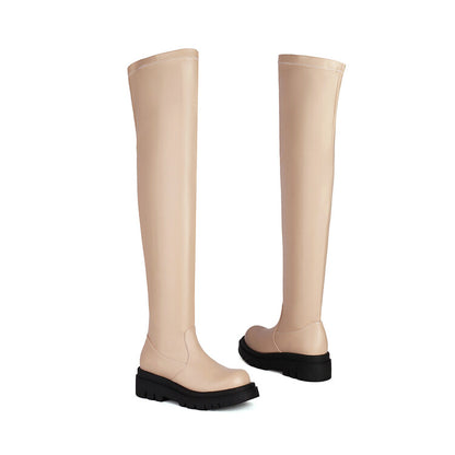 Women's Round Toe Platform Over the Knee Boots