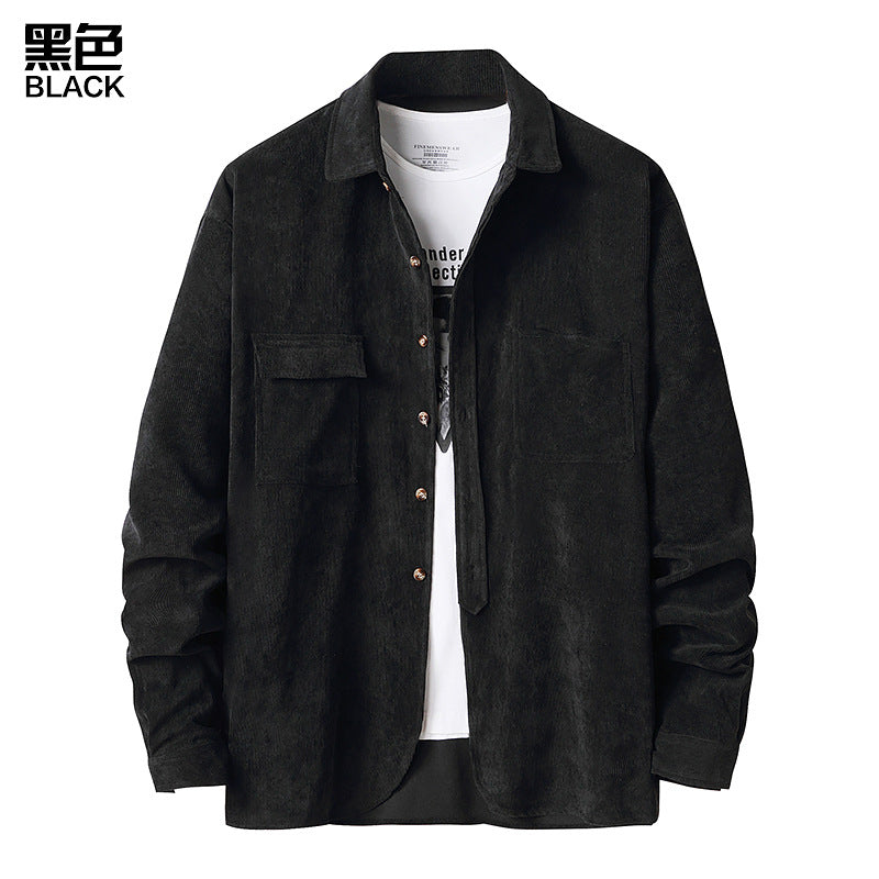 Men Turnover Collar Warm Long Sleeves Shirt