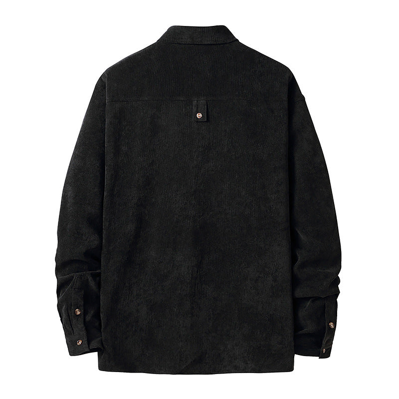 Men Turnover Collar Warm Long Sleeves Shirt