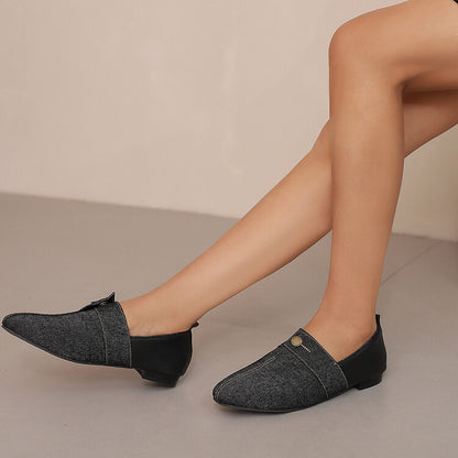 Women's Patchwork Round Toe Flat Loafers