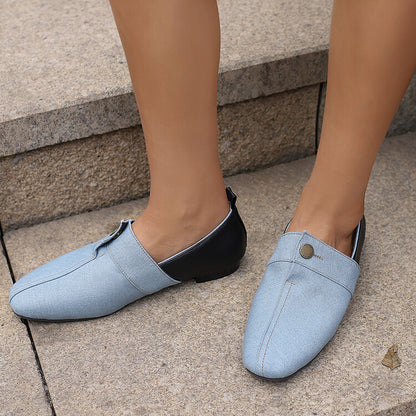 Women's Patchwork Round Toe Flat Loafers