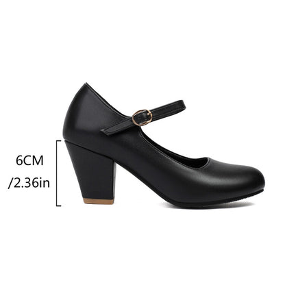 Women's Round Toe Mary Jane High Heel Platform Pumps