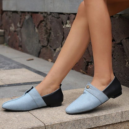 Women's Patchwork Round Toe Flat Loafers