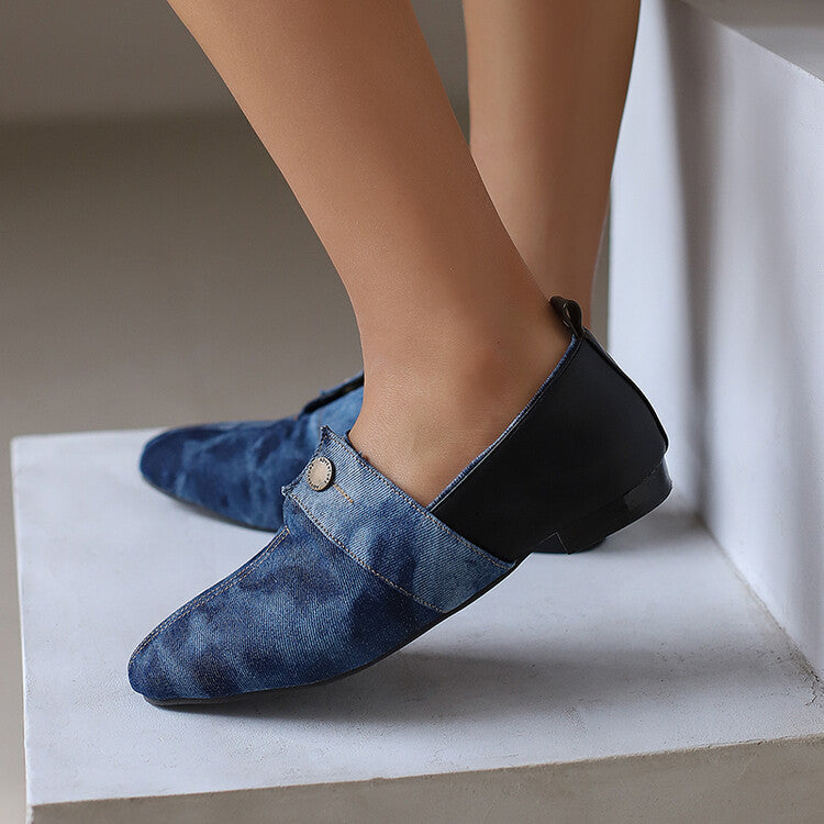 Women's Patchwork Round Toe Flat Loafers