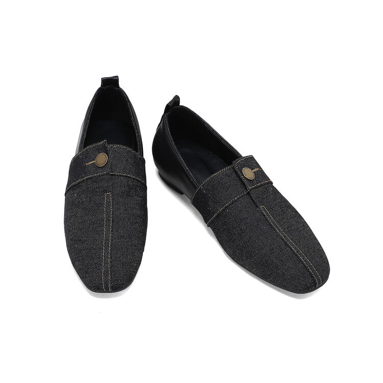 Women's Patchwork Round Toe Flat Loafers