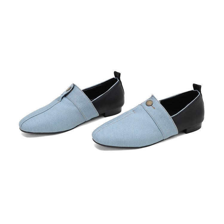 Women's Patchwork Round Toe Flat Loafers