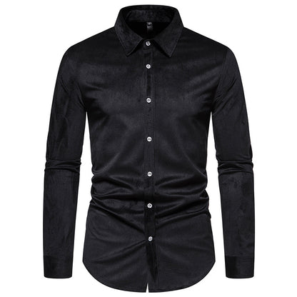 Men Turnover Collar Long Sleeves Shirt