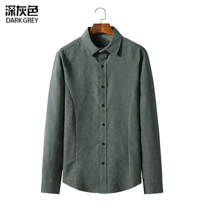 Men Turnover Collar Long Sleeves Shirt