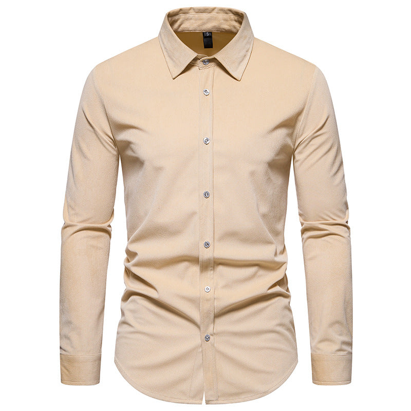 Men Turnover Collar Long Sleeves Shirt