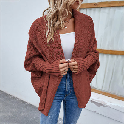 Women's Cardigans Kniting Plain Bat Long Sleeves