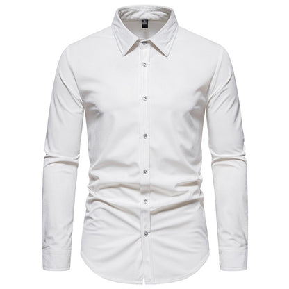 Men Turnover Collar Long Sleeves Shirt