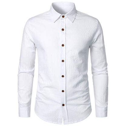 Men Turnover Collar Long Sleeves Shirt