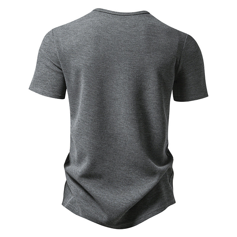 Men's Crewneck Buttons Short Sleeves T-Shirt