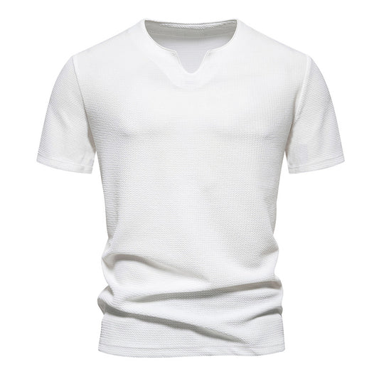 Men Crewneck V-neck Short Sleeves T-Shirt