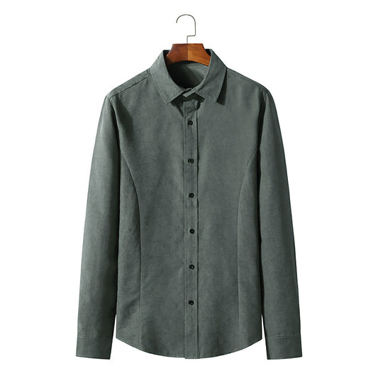 Men Turnover Collar Long Sleeves Shirt