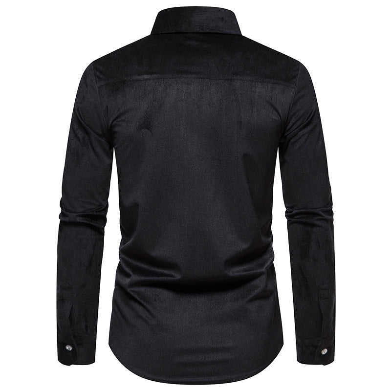 Men Turnover Collar Long Sleeves Shirt