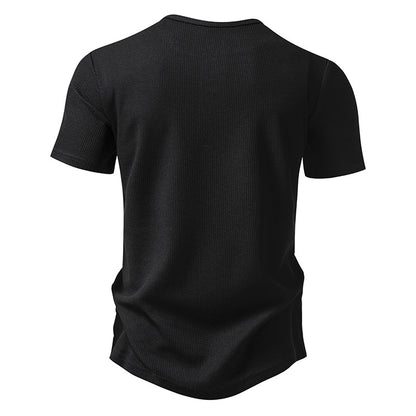 Men's Crewneck Buttons Short Sleeves T-Shirt