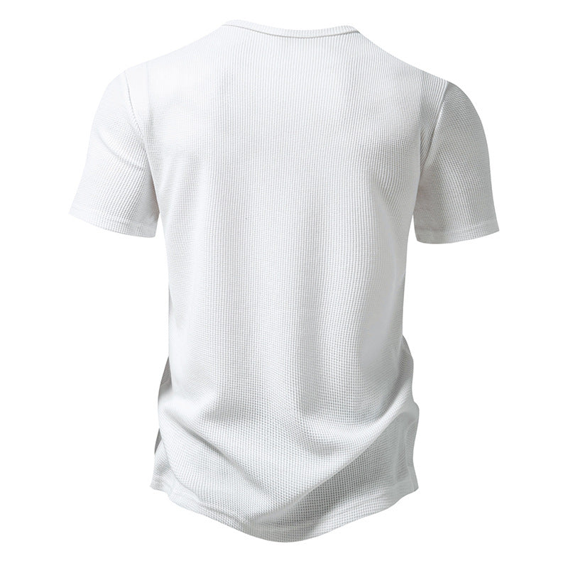 Men's Crewneck Buttons Short Sleeves T-Shirt